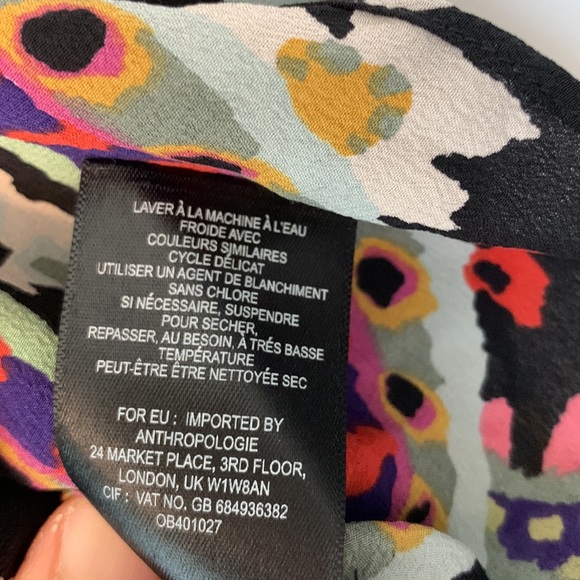 Anthropologie Black Abstract Floral Camisole - Picture 8 of 8